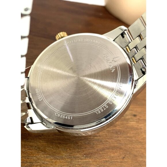 Bulova Mens Watch 98D163 Quartz Diamond Black Dial Two Tone Stainless Steel 41mm - Picture 6 of 13